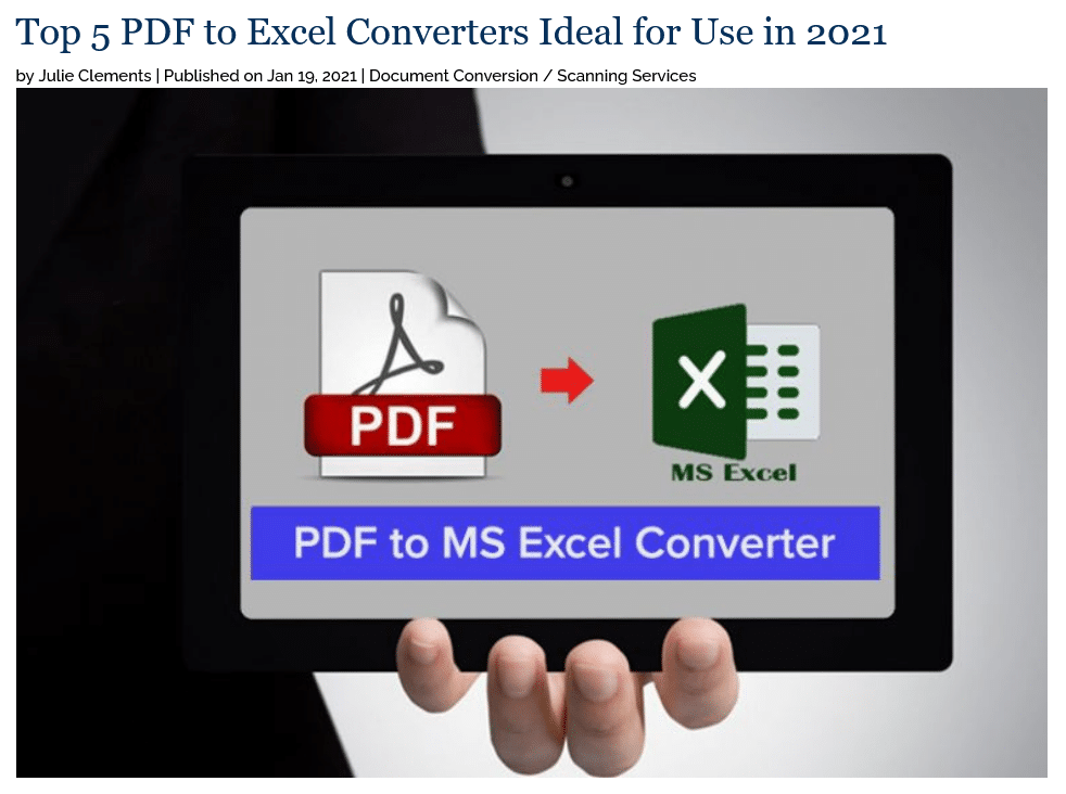 Top 5 PDF to Excel Converters Ideal for Use in 2021